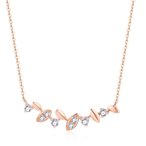 2025 nouveau collier pendentif en diamant naturel rond en or rose 18 carats à la mode bijoux pour femmes pour cadeau - Product Image 1