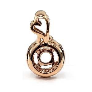 Bijoux en gros Design élégant Top qualité supérieure 18k solide or rose véritable diamant rond semi-montage pendentifs pour fille - Product Image 3