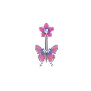 Pendientes de clip de Nariz de mariposa de acero inoxidable <span class=keywords><strong>en</strong></span> forma de C Pendientes de anillo de pecho de labios coloridos Piercing para el cuerpo Joyería para el ombligo - Product Image 4