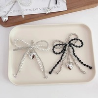 Breloques de lacets de chaussures tendance avec perles, pompons, strass, étiquettes métalliques, clips pour chaussures, ruban perlé, nœud, accessoires pour baskets, breloques de lacets de chaussures Y2K