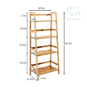 Phổ biến nhất 4-tier tre lưu trữ Kệ giá ổn định kệ sách kệ sách - Product Image 3
