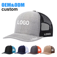 Gorras de Béisbol Richardson Trucker al por Mayor, de 6 Paneles, de Malla de Algodón, Ajustables, Protección Solar para Exteriores, con Logotipo Personalizado OEM