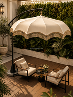 Parasol de jardin suspendu élégant de 3 m, de qualité commerciale, moderne et minimaliste, haut de gamme, pour restaurant, bord de piscine, salle de sport, parc