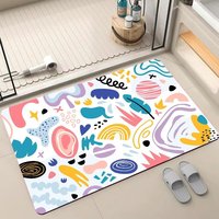 Tapis de salle de bain antidérapant, fabriqué à la machine, écologique, avec support en PVC rembourré, épaisseur 3,5 mm, pour entrée et toilettes, séchage rapide