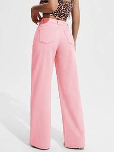<span class=keywords><strong>Jeans</strong></span> de mezclilla de cintura alta para <span class=keywords><strong>mujer</strong></span>, estilo vintage, lavados, holgados, lisos, de pierna ancha, impermeables y lavables. - Product Image 2