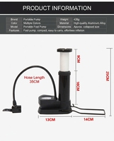 High Pressure Portable Mini Foot Bike Tire Pump Dual Valve Lightweight Cycling Foot Inflator for Mountain Road Bicycle