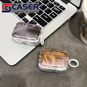 Estuche para Auriculares con Diseño de Textura de Pluma Estilo 2024, Venta Caliente, Hebilla de Anillo, Cubierta para Auriculares con Láser Deslumbrante para <span class=keywords><strong>Airpodspro</strong></span> 1/2/3 - Product Image 3