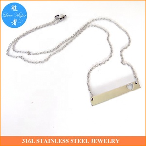 Inspire cuore tagliato fuori dal Design con targa in acciaio inossidabile collana di gioielli gioiello di moda per le donne - Product Image 2