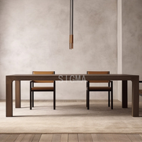 Ensemble de table en bois de chêne minimaliste de qualité supérieure pour appartements et villas haut de gamme avec chaises de salle à manger rembourrées souples