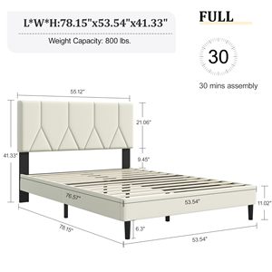 <span class=keywords><strong>Letto</strong></span> Moderno in Legno con Piattaforma, Testiera Imbottita Morbida, Regolabile, Rosa/<span class=keywords><strong>Bianco</strong></span>/Nero, Elegante Rivestimento 1800*2000*1200mm - Product Image 3