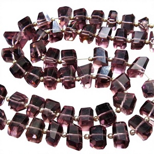 Kunzite Rose Quartz Pépites Roulées Facettées Forme Irrégulière Hydrogénée 8 Pouces 10-8MM Environ Perles de Verre en Pierre Libre PMEGEMSBEADS - Product Image 1