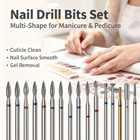 Ensemble de fraises à ongles en diamant pour manucure russe, préparation des cuticules, fraises diamantées pour lime électrique, tige 3/32 pour machine à ongles électrique