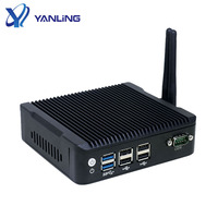 Mini PC Industrial Económico N3700 J3160 con Doble NIC, DC12V, WiFi, 3 Pantallas, Sin Ventilador, con 1COM, 4USB, 2 LAN, Compatible con WiFi 4G LTE