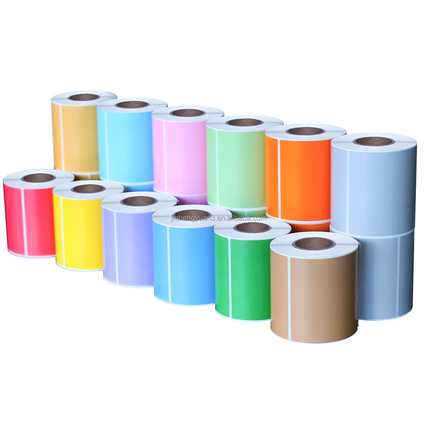 Etiqueta de impressão de rolo de papel adesivo de transferência térmica colorida 4x6 polegadas