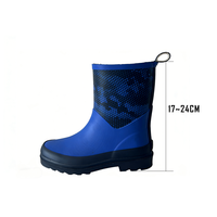 Bottes de pluie imperméables pour garçons avec motif d'animaux sous-marins, boucle de traction et semelle antidérapante en caoutchouc
