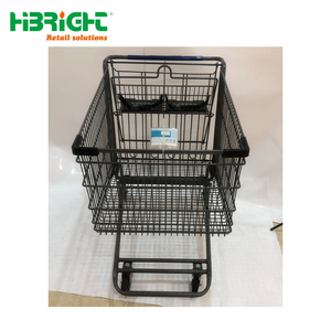 עגלות קניות עם 4 גלגלים ומבנה רשת, עגלת קניות נוחה - Product Image 2