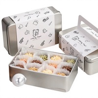 Boîte en fer blanc personnalisable de qualité alimentaire, la plus vendue, pour biscuits, emballage de pâtisserie, style Instagram, flocon de neige, croustilles, nougat