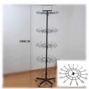 RH-DR06 1850*480mm cinque livelli Spinner espositore da pavimento mobile espositore con ganci bloccati - Product Image 3