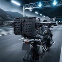 Boîte à bagages multifonctionnelle en aluminium pour moto de 45 L avec porte-bagages latéral