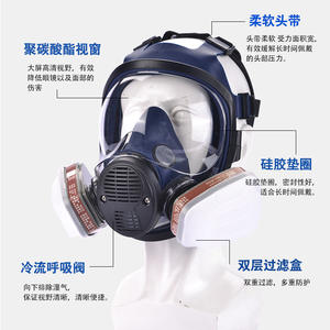 Respirador de cara completa Pinjie, máscara de protección química de silicona con cartucho de filtro para vapores orgánicos, para polvo industrial y gases. - Product Image 3