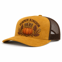 Casquettes de camionneur vintage rétro unisexe en daim et maille, brodées, pour Halloween, fête, costume, festival, personnalisées, 5 panneaux