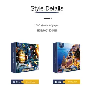 Puzzle éducatif en bois <span class=keywords><strong>populaire</strong></span> pour enfants de 2 à 4 adultes, 1000 pièces, paysage d'animaux, vente en gros - Product Image 2