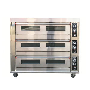 Four de boulangerie industriel et commercial à gaz et électrique, 3 niveaux, 9 plateaux, pour la cuisson du pain, des gâteaux et des pizzas - Offre Spéciale - Product Image 1