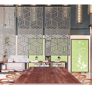 Séparateur d'espace personnalisé en PET de style artistique cloisons de bureau barrières antibruit suspendues au sol pour la Division des espaces de bureau - Product Image 3