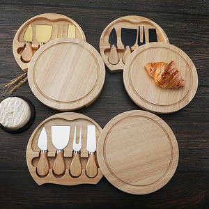 Solid Wood <b>Cheese</b> <b>Knife</b> <b>Set</b> Acacia Wood Board 4 Piece Household Kitchen Gift Box Durable Food Safe - Product Image 4