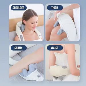 TAHATH Heated Shiatsu <b>Neck</b> <b>Massager</b> Cordless 4D Kneading Hands-Free Straps for Home Office Relaxation - Product Image 3