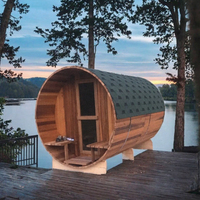 Sauna en bois de cèdre rouge carbonisé pour l'extérieur, vente en gros d'usine, chauffage électrique, capacité 6 personnes, vapeur sèche, design européen