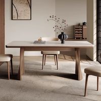 Ensemble table et chaises de salle à manger en pierre naturelle de luxe, style moderne crème haut de gamme, pour villa et hôtel