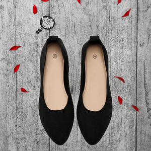 Spring Summer <b>Flat</b>-<b>soled</b> Mesh Upper Cotton Outsole Pointed Toe Soft-<b>soled</b> Non-slip Comfortable Medium-sized Single <b>Shoes</b> - Product Image 2