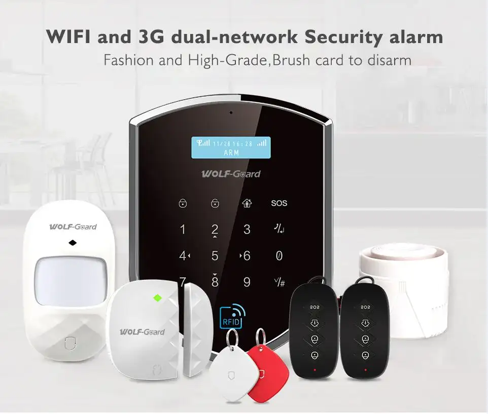 Système d'alarme de sécurité anti-intrusion, wi-fi, GSM/3G, capteur de mouvement pir gratuit, pour maison connectée
