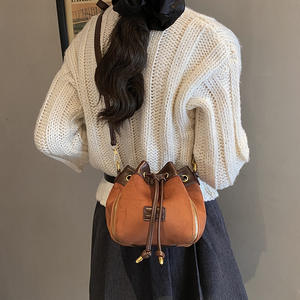 Sac à main en PU haut de gamme transfrontalier, petit sac seau givré, nouveau style hiver 2025 pour femme, sac bandoulière à cordon de serrage - Product Image 3