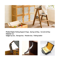 Charnière de support de couvercle en fer courbée et pliable pour boîte de rangement en bois, coffre à jouets, boîte cadeau et échelle pliante