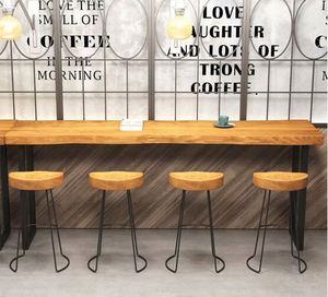 Hot Bán Trung Quốc Đơn Giản Thanh Bảng Và Ghế Kết Hợp Hiện Đại Đơn Giản Sắt Nghệ Thuật Rắn Gỗ Phòng Khách Thanh Giản Dị Bàn Cao - Product Image 4