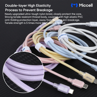 Kabel Data USB PVC Miccell OEM 60W 3A Tipe C untuk iPhone, Kabel Pengisian Cepat Berkualitas Tinggi dari Pabrik untuk Ponsel, Tablet, dan Laptop