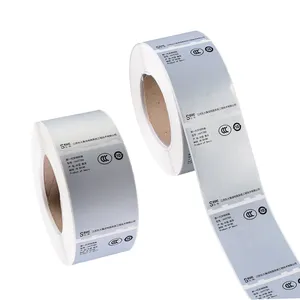 Custom Printing Polyester PET PVC Label Plain Matte Silver Custom Packaging Sticker Waterproof Silver Label Roll