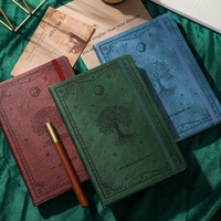 Carnet de notes épais de style européen vintage pour étudiants, avec couverture en PU gaufrée, reliure thermique, logo personnalisé, sur mesure, vente en gros, cadeau