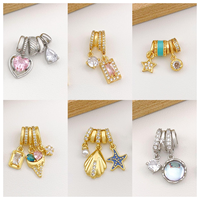Pendentif Breloque Plaqué Or en Laiton et Micro-Sertissage de Zircons pour Fabrication de Colliers et Bracelets DIY - Grande Vente