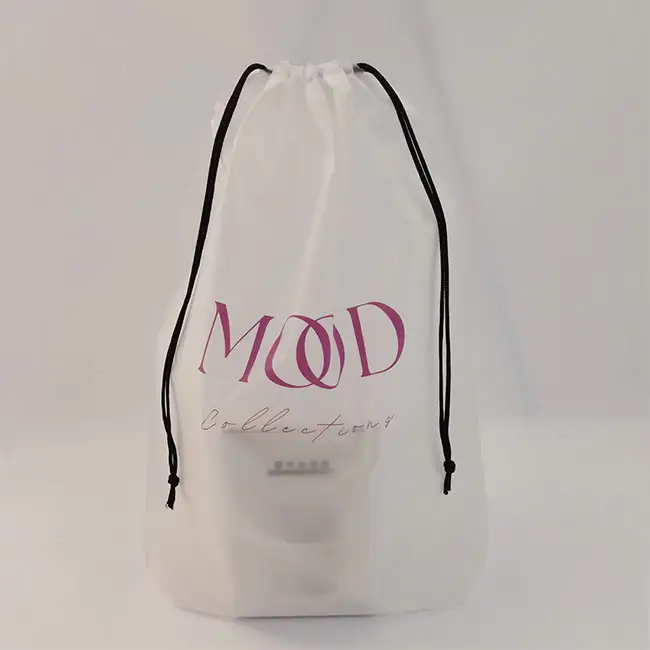 Bolsa de plástico esmerilado EVA transparente reutilizable con logotipo personalizado impreso con cordón