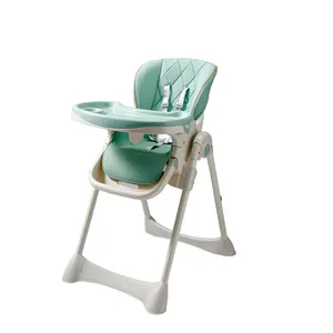 婴儿高脚椅、婴儿和幼儿用紧凑型可折叠高脚椅、带双可拆卸托盘的婴儿用餐加高座椅