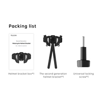 Support de caméra pour menton de casque Telesin pour GoPro et caméras DJI, sangle de fixation pour casque de vélo et de moto