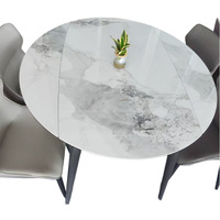 Table à manger en verre télescopique composite sur mesure, table en verre double usage carrée et ronde pour les petits foyers