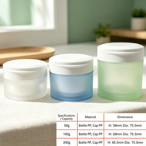 Pot en PP givré personnalisé de 50/100/200 ml, à double paroi et à large ouverture, pour crème cosmétique, crème pour le visage, gommage corporel - Product Image 6