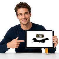 JINYUANTE Pantalla Táctil Capacitiva de 15.6 Pulgadas con Interfaz USB/RS232, Panel de 10 Puntos Táctiles para Sistemas POS, Aplicaciones Industriales y Médicas