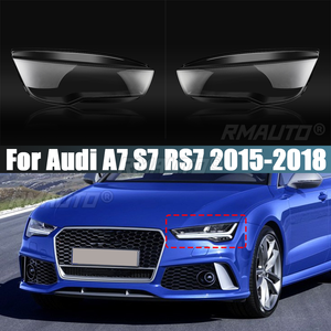 Pour Audi A7 S7 RS7 2015 2016 2017 2018 Cache-phare avant Couvercle de phare Coque de lampe Lentille transparente en plexiglas - Product Image 1