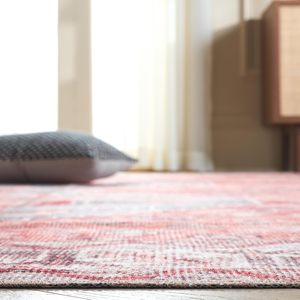 Tapis Serapi vintage lavable et antidérapant 6x9 pieds rouge et bleu, facile à nettoyer, pour la maison, le bureau, le salon, la salle à manger - Product Image 4
