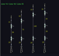 Ensemble de ligne de pêche en mer anti-emmêlement lumineuse haute intensité en nylon pour la pêche en bateau et en radeau, lest d'équilibrage, pour le poisson jaune